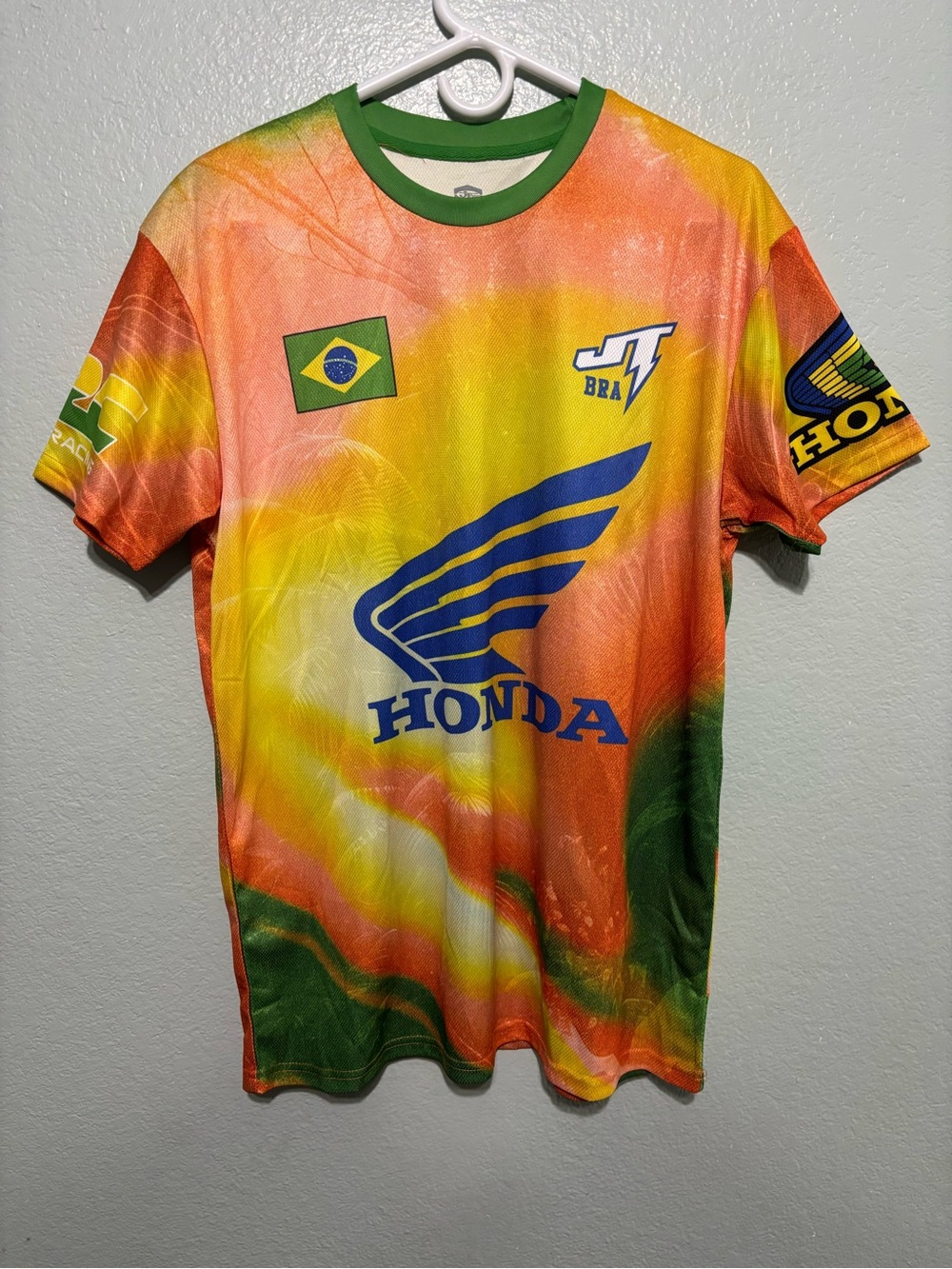 HONDA JT RACING X BRAZIL NATIONAL SOCCER TEAM SOCCER JERSEY SIZE LARGE